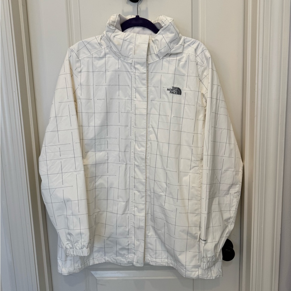The North Face White Grid Pattern Jacket